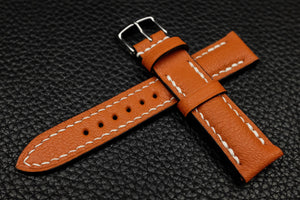 Alran Chevre Orange Half Padded Leather Watch Strap