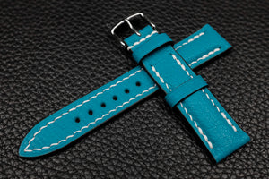 Alran Chevre Sky Blue Half Padded Leather Watch Strap