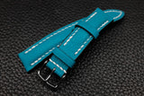 Alran Chevre Sky Blue Half Padded Leather Watch Strap