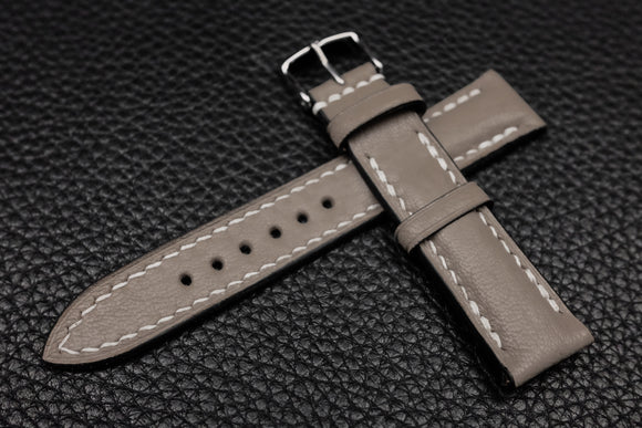 Alran Chevre Taupe Half Padded Leather Watch Strap