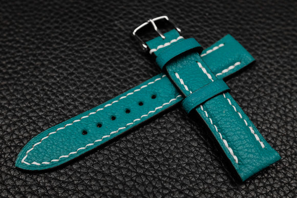 Alran Chevre Turquoise Half Padded Leather Watch Strap