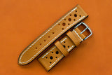 Epsom Gold Racing Leather Watch Strap