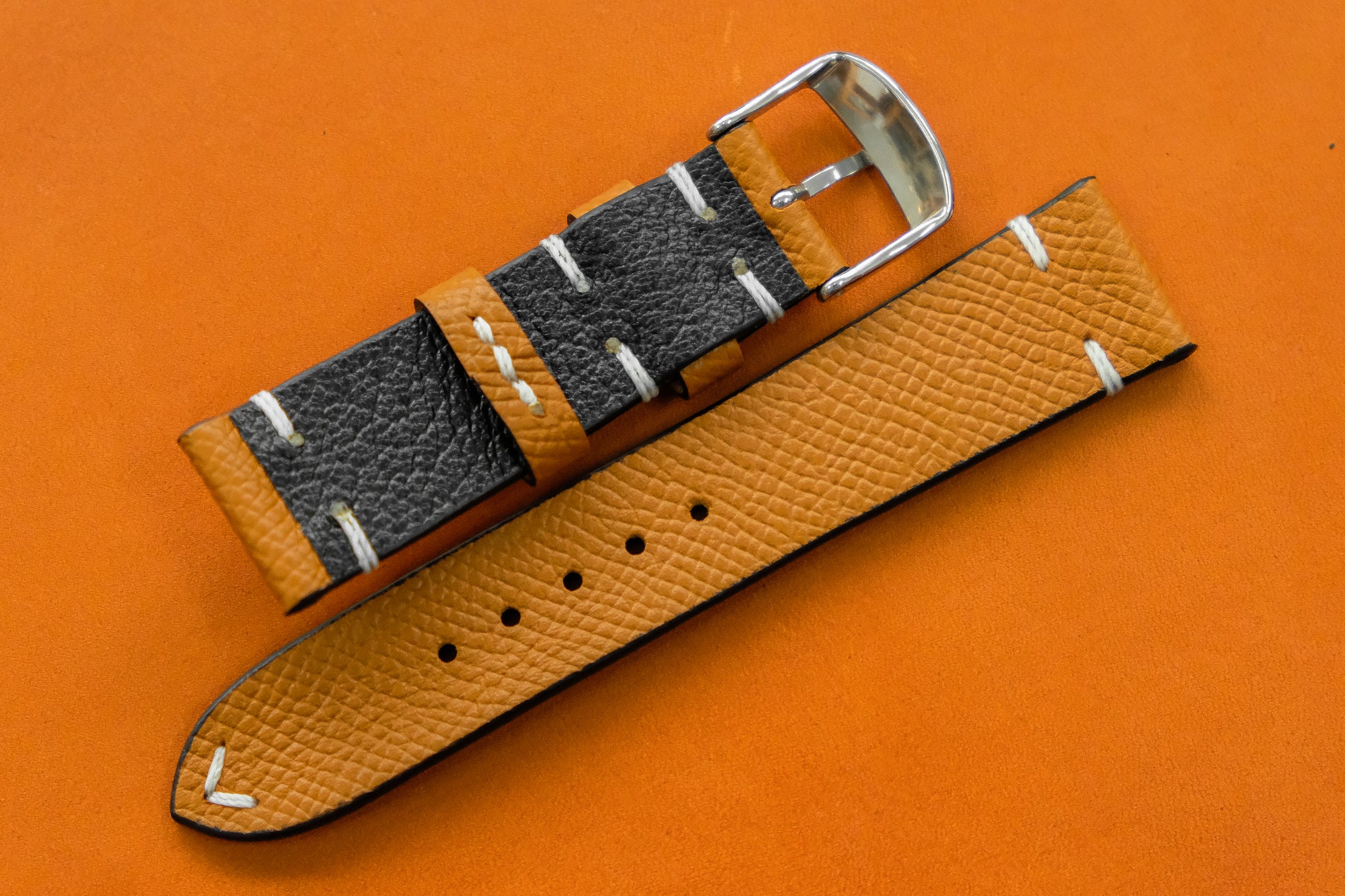 Gold Brown Epsom Leather Watch Strap, Quick Release