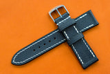 Epsom Navy Full Stitch Leather Watch Strap