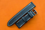 Epsom Navy Full Stitch Leather Watch Strap