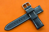 Epsom Navy Half Padded Leather Watch Strap