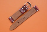 RM: Horween Chromexcel Burgundy Unlined Side Stitch Watch Strap (20/18)