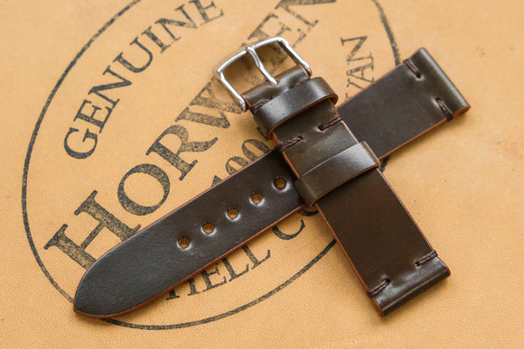 The House Of Straps | Horween Shell Cordovan Armagnac Unlined Side Stitch Watch Strap
