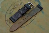 Horween Shell Cordovan Black Basketball Unlined Side Stitch Leather Watch Strap