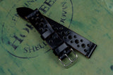 Horween Shell Cordovan Black Unlined Racing Leather Watch Strap