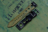 Horween Shell Cordovan Black Unlined Rally Leather Watch Strap