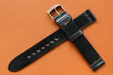RM: Horween Shell Cordovan Black Unlined Top Stitch Watch Strap (18/18)