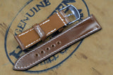 Horween Shell Cordovan Bourbon Half Padded FS Leather Watch Strap