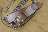 Horween Shell Cordovan Bourbon Unlined Side Stitch Leather Watch Strap