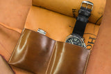 Horween Shell Cordovan Bourbon Dual Watch Pouch