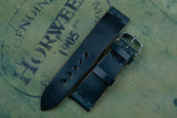 Horween Shell Cordovan Dark Green Unlined Side Stitch Leather Watch Strap