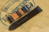 Horween Shell Cordovan Dark Cognac Unlined Side Stitch Leather Watch Strap