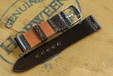Horween Shell Cordovan Dark Cognac Unlined Top Stitch Leather Watch Strap