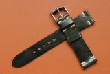 RM: Horween Shell Cordovan Marbled Black Unlined Side Stitch Strap (18/16)