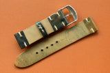 RM: Horween Shell Cordovan Marbled Black Unlined Side Stitch Watch Strap (20/20)