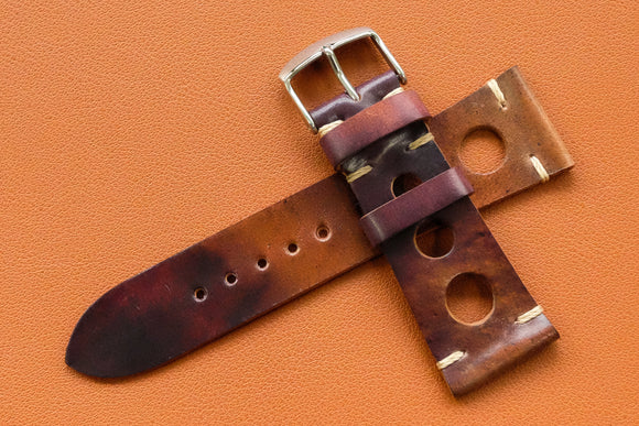 RM: Horween Shell Cordovan Marbled Colour 8 Unlined Rally Watch Strap (24/20)