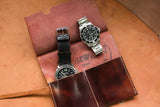 Horween Shell Cordovan Marbled Colour 8 Dual Watch Pouch