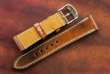 Horween Shell Cordovan Marbled Colour 8 Full Stitch Leather Watch Strap