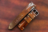 Horween Shell Cordovan Marbled Colour 8 Half Padded SS Leather Watch Strap