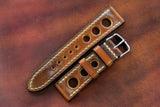 Horween Shell Cordovan Marbled Colour 8 Rally Leather Watch Strap
