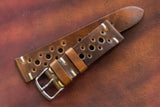 Horween Shell Cordovan Marbled Colour 8 Unlined Racing Leather Watch Strap