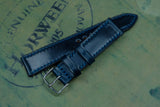 Horween Shell Cordovan Navy Full Stitch Leather Watch Strap