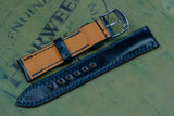 Horween Shell Cordovan Navy Half Padded FS Leather Watch Strap