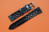 RM: Horween Shell Cordovan Navy Unlined Racing Watch Strap (20/18)