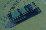 Horween Shell Cordovan Navy Unlined Side Stitch Leather Watch Strap