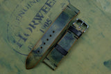 Horween Shell Cordovan Reverse Black Unlined Side Stitch Leather Watch Strap