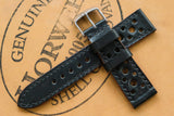 The House Of Straps | Horween Shell Cordovan Tumbled Black Racing Strap