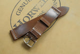 Horween Shell Cordovan Bourbon Unlined Top Stitch Leather Watch Strap