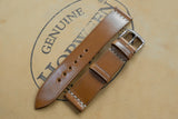 Horween Shell Cordovan Natural Unlined Top Stitch Leather Watch Strap