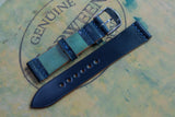 Horween Shell Cordovan Navy Unlined Top Stitch Leather Watch Strap