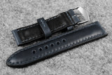 Horween Chromexcel Navy Full Padded Leather Watch Strap