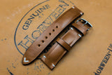 Horween Shell Cordovan Natural Half Padded SS Leather Watch Strap