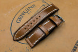 Horween Shell Cordovan Natural Full Stitch Leather Watch Strap