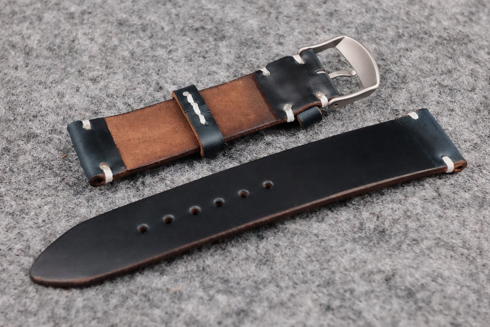 Horween Chromexcel Navy Unlined Racing Leather store Watch Strap