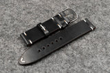 Horween Chromexcel Black Side Stitch Leather Watch Strap