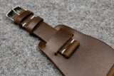 Horween Chromexcel Natural Unlined Side Stitch Leather Bund Watch Strap