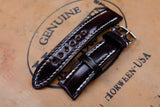 Horween Shell Cordovan Colour 8 Half Padded FS Leather Watch Strap