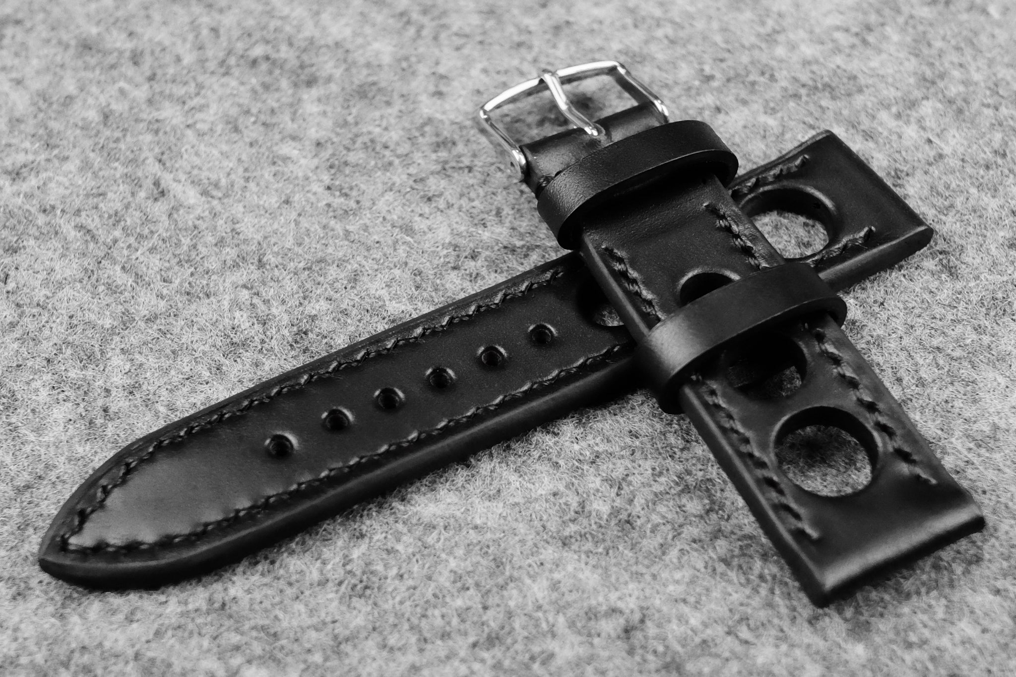 Rally Black Epsom Leather Watch Strap