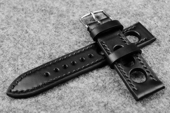 RM: Horween Chromexcel Black Rally Leather Watch Strap (22/20)