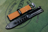 Horween Shell Cordovan Black Half Padded SS Leather Watch Strap