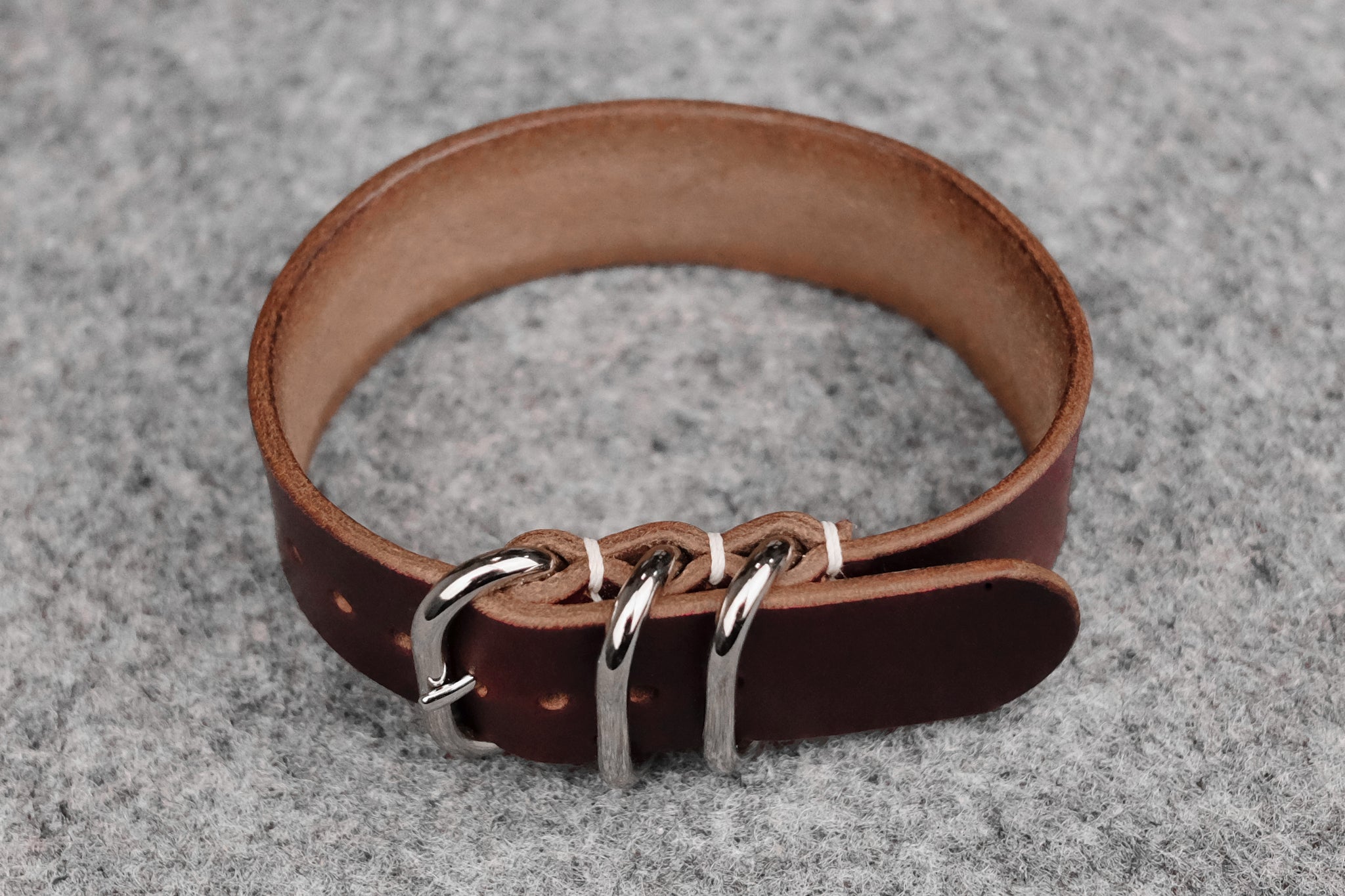 1 ¼ double ring belt, brown Horween Chromexcel – Currier & Beamhouse